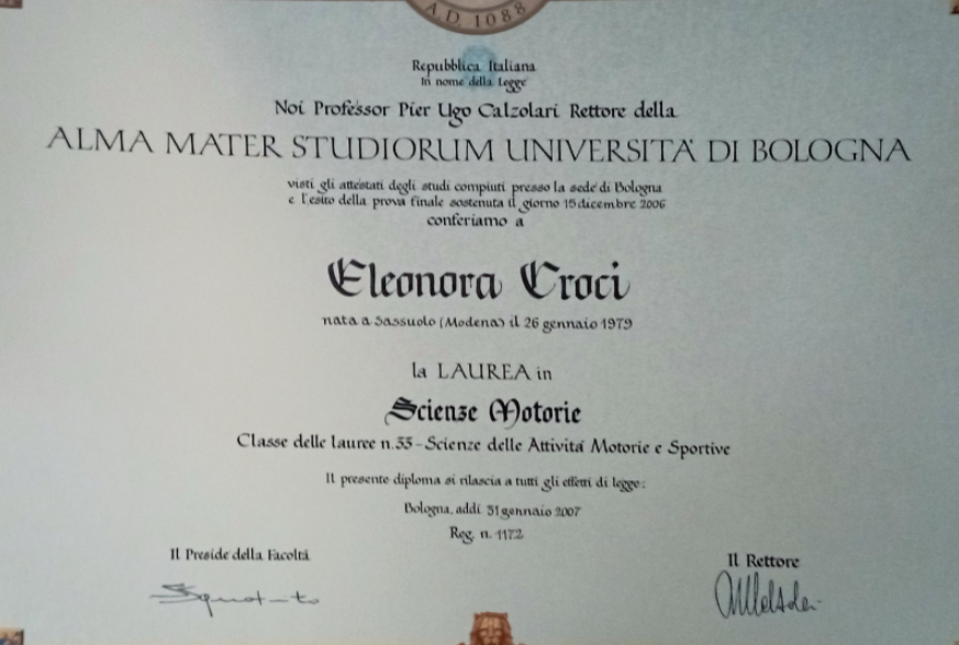 Eleonora Croci insegnante metodo feldenkrais - laurea